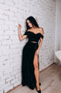 Velvet dress Evening dress with a slit